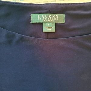 Ralph Lauren Navy Blue formal with beading, off shoulder evening gown, size 6